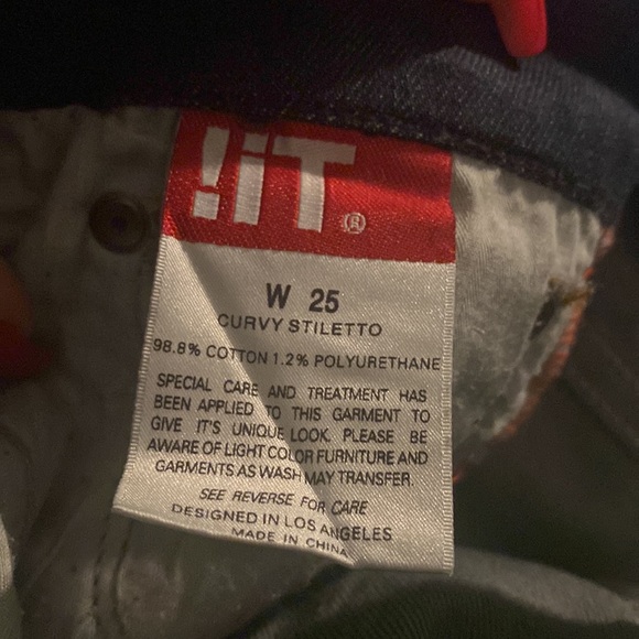 Blue Curvy Stiletto Skinny Jeans by !iT - Picture 6 of 7